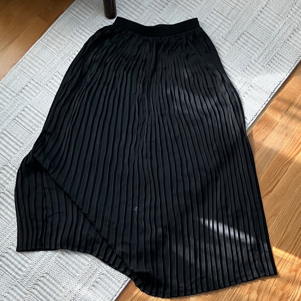 41 Hawthorn Black Asymmetrical Pleated Skirt